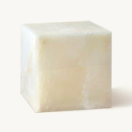 White Onyx Cube Side Table