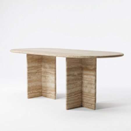 Oval Travertine Dining Table