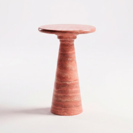 Red Travertine Side Table